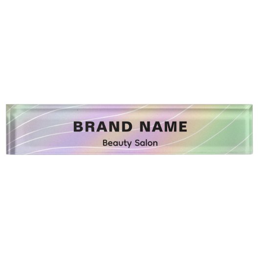 Trendy Hologram Esthetician Feminine Style Namensplakette (Vorderseite)