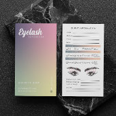 Trendy Hologram Eyelash Extensions Client Lash Map Visitenkarte