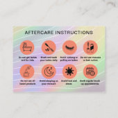 Trendy Hologram Lash Client nach Pflegeinstruktion Visitenkarte (Rückseite)