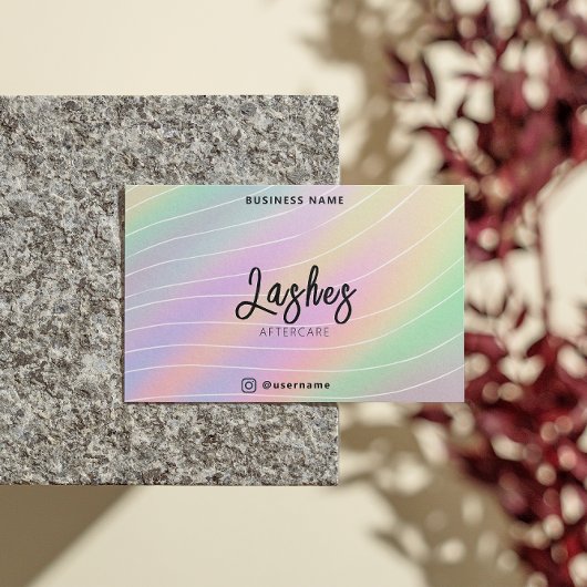Trendy Hologram Lash Client nach Pflegeinstruktion Visitenkarte