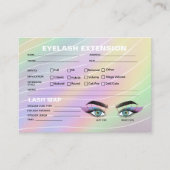 Trendy Hologram Lash Client Record Map Visitenkarte (Vorderseite)