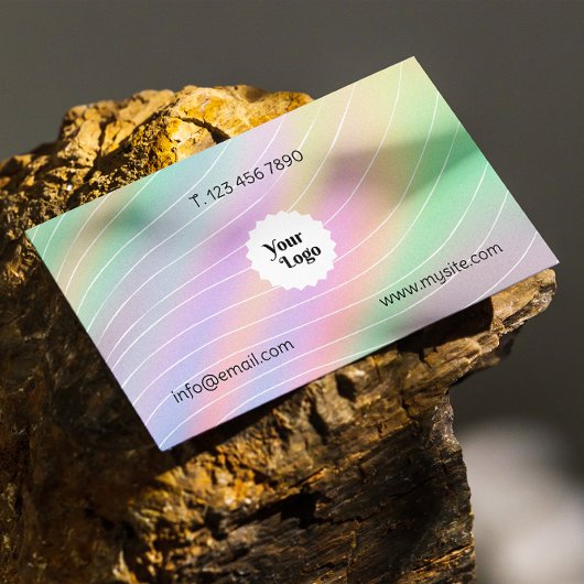 Trendy Hologram Logo Esthetician Ästhetische Visitenkarte