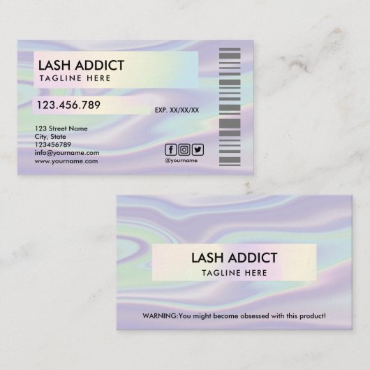 trendy Holograph Pillenflasche - Packungsbeilage Visitenkarte (Vorne/Hinten)