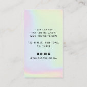 Trendy Holographic Add Your Logo & QR Code Vibrany Visitenkarte (Rückseite)