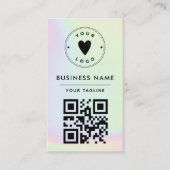 Trendy Holographic Add Your Logo & QR Code Vibrany Visitenkarte (Vorderseite)