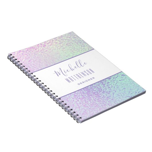 Trendy Holographic Beruflich Chic Business Notizblock (Rechte Seite)