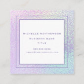 Trendy Holographic Beruflich Chic Quadratische Visitenkarte (Rückseite)