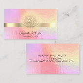 Trendy Holographic, Gold, Lotus Yoga Instructor Visitenkarte (Vorne/Hinten)