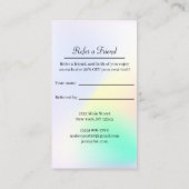 Trendy Holographic Gradient Refer a Friend Empfehlungskarte (Rückseite)