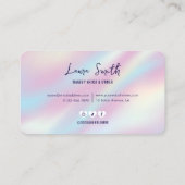 Trendy Holographic Hairstylist Nails Beauty Salon Visitenkarte (Rückseite)