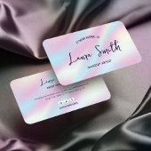 Trendy Holographic Hairstylist Nails Beauty Salon Visitenkarte