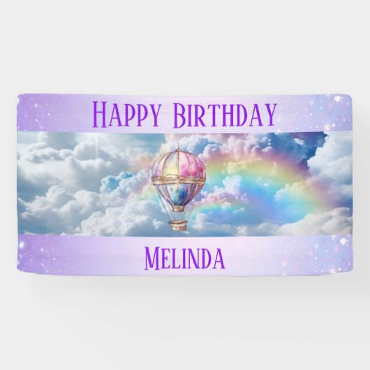 Trendy Holographic Hot Air Ballon Banner (Horizontal)