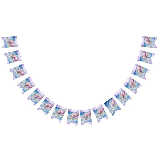 Trendy Holographic Hot Air Ballon Bunting Banner (Alle)