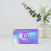 Trendy Holographic Instagram Social Media Visitenkarte (Stehend Vorderseite)