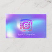 Trendy Holographic Instagram Social Media Visitenkarte (Vorderseite)