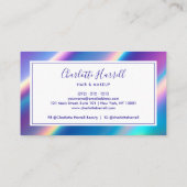 Trendy Holographic Iridescent Beauty Visitenkarte (Rückseite)