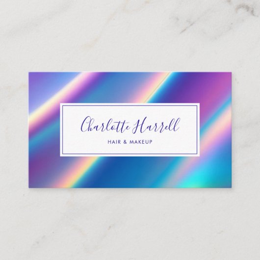 Trendy Holographic Iridescent Beauty Visitenkarte (Vorderseite)