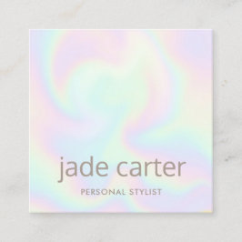 Trendy Holographic Iridescent Makeup Artist Quadratische Visitenkarte