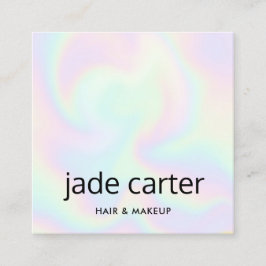 Trendy Holographic Iridescent Name Quadratische Visitenkarte