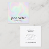 Trendy Holographic Iridescent Name Quadratische Visitenkarte (Vorne/Hinten)