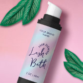 Trendy Holographic Lash Bath Flasche Wrapper Label Rechteckiger Aufkleber