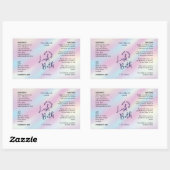 Trendy Holographic Lash Bath Flasche Wrapper Label Rechteckiger Aufkleber (Blatt)