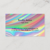 Trendy Holographic Lash Tech Makeup Artist Visitenkarte (Rückseite)