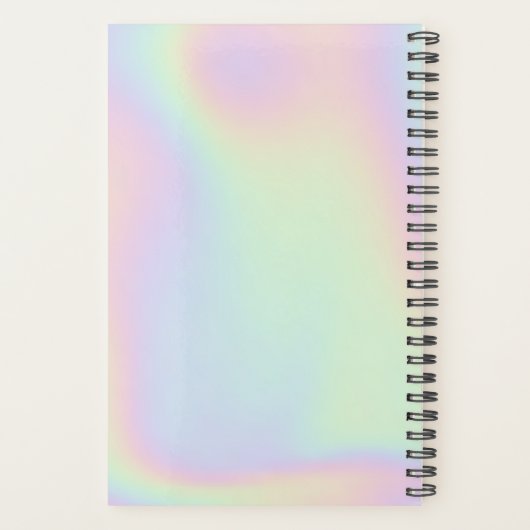 Trendy Holographic Modern Monogram Weekly Planer (Rückseite)