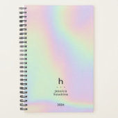 Trendy Holographic Modern Monogram Weekly Planer (Vorderseite)