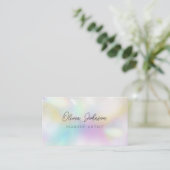Trendy Holographic Opal Stone Business Card Visitenkarte (Stehend Vorderseite)