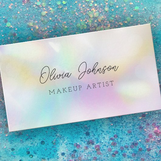 Trendy Holographic Opal Stone Business Card Visitenkarte