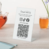 Trendy Holographic QR Code | Connect With Us  Sockelschild (In SItu)