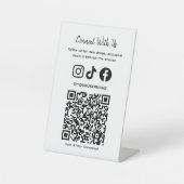 Trendy Holographic QR Code | Connect With Us  Sockelschild (Vorderseite)