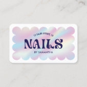 Trendy Holographic QR Code Girly Nail Art Manicure Visitenkarte (Vorderseite)