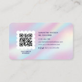 Trendy Holographic QR Code Girly Nail Art Manicure Visitenkarte (Rückseite)