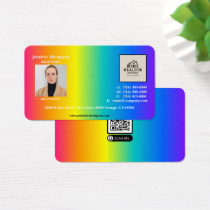 Trendy Holographic Rainbow Business Card gerundet