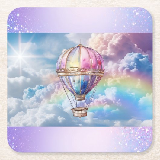 Trendy Holograpic Hot Air Ballon Paper Untersetzer (Vorderseite)