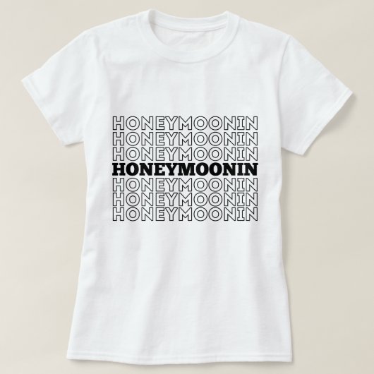 Trendy Hooneymoonin hubby wifey frisch vermählte U T-Shirt (Design vorne)