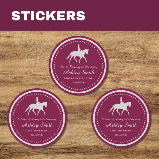 Trendy Horse Training Business Sticker