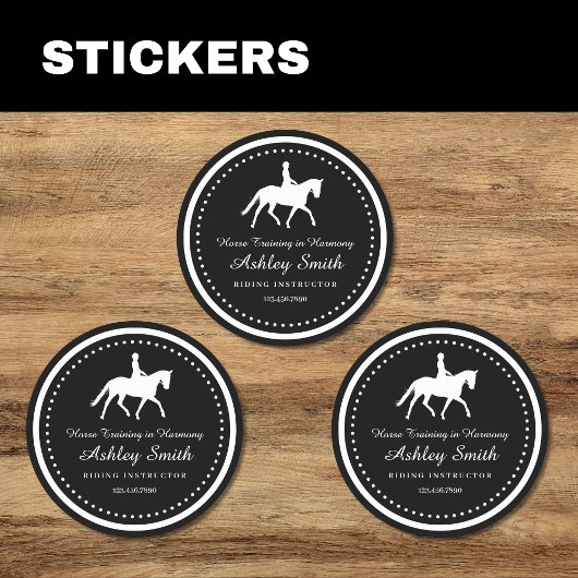 Trendy Horse Training Business Sticker