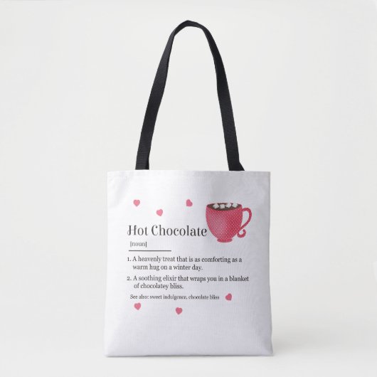 Trendy Hot Chocolate Definition Tasche (Vorderseite)