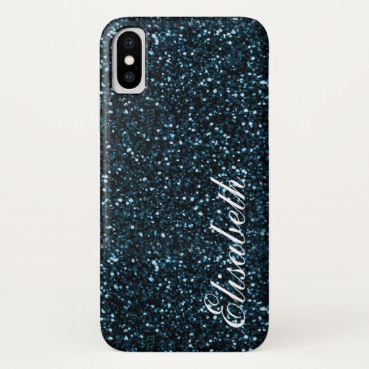 Trendy Hot Darkblue bedruckter Glitzer personalisi Case-Mate iPhone Hülle (Rückseite)