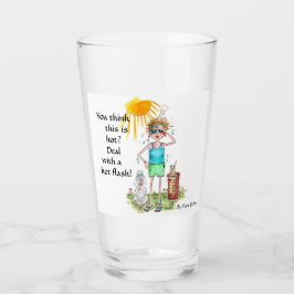 Trendy Hot Flash Klimawandel Menopause Text Glas