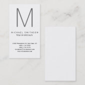 Trendy Hot Monogram Graue Schwarz-weiße Visitenkar Visitenkarte (Vorne/Hinten)