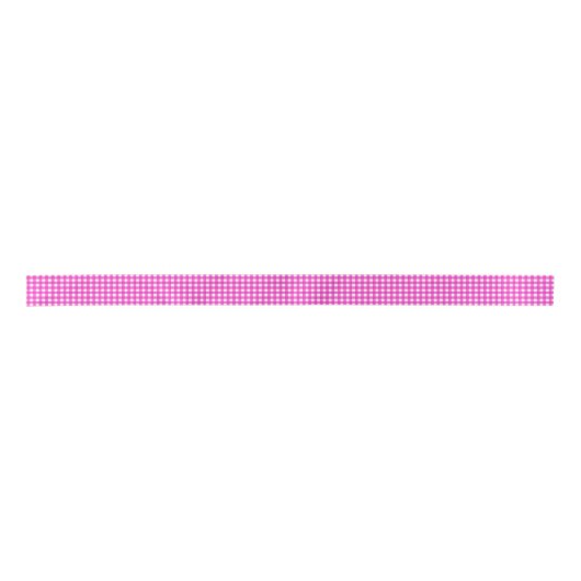 Trendy Hot Pink Gingham Pattern Satinband (Vorderseite)