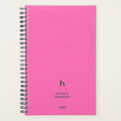 Trendy Hot Pink Modernes Monogramm wöchentlich Planer (Vorderseite)