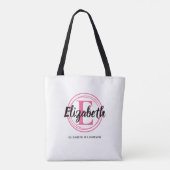 Trendy Hot Pink Monogram Initial Script Name Tasche (Rückseite)
