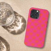 Trendy Hot Pink & Orange Heart Case-Mate iPhone Hülle