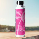 Trendy Hot Pink Palms Magenta Niedlich Mit Monogra Trinkflasche