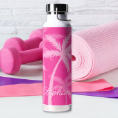 Trendy Hot Pink Palms Magenta Niedlich Mit Monogra Trinkflasche